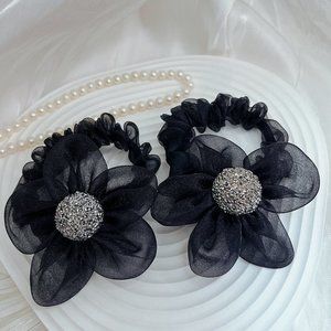 Vintage Sparkly Flower Hair Ties
